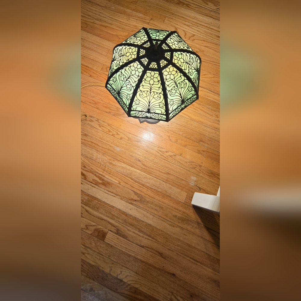 Vintage Bradley & Hubbard Art Nouveau Slag Glass Lamp - Picture 10 of 10